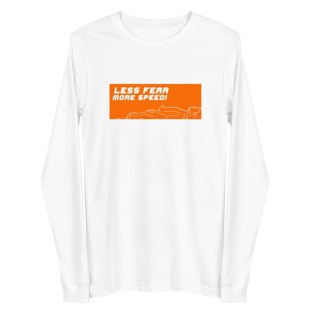 LESS FEAR MORE SPEED! 2.0 Long Sleeve Tee Embattled Clothing White XS 