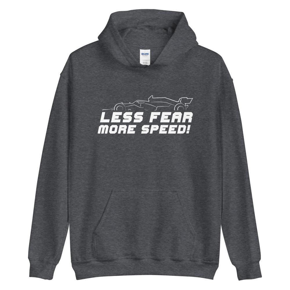 LESS FEAR MORE SPEED! Hoodie Embattled Clothing Dark Heather S 
