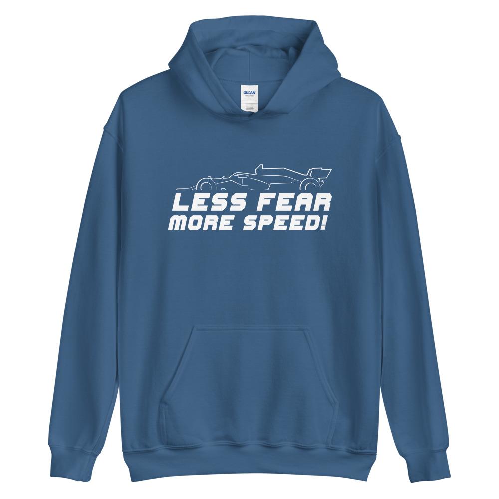 LESS FEAR MORE SPEED! Hoodie Embattled Clothing Indigo Blue S 
