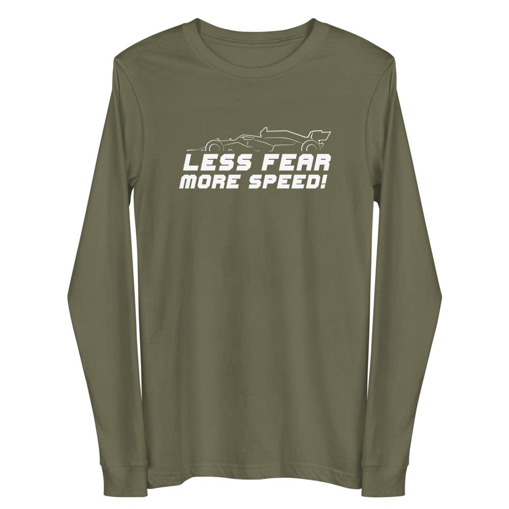 LESS FEAR MORE SPEED! Long Sleeve Tee Embattled Clothing Military Green XS 