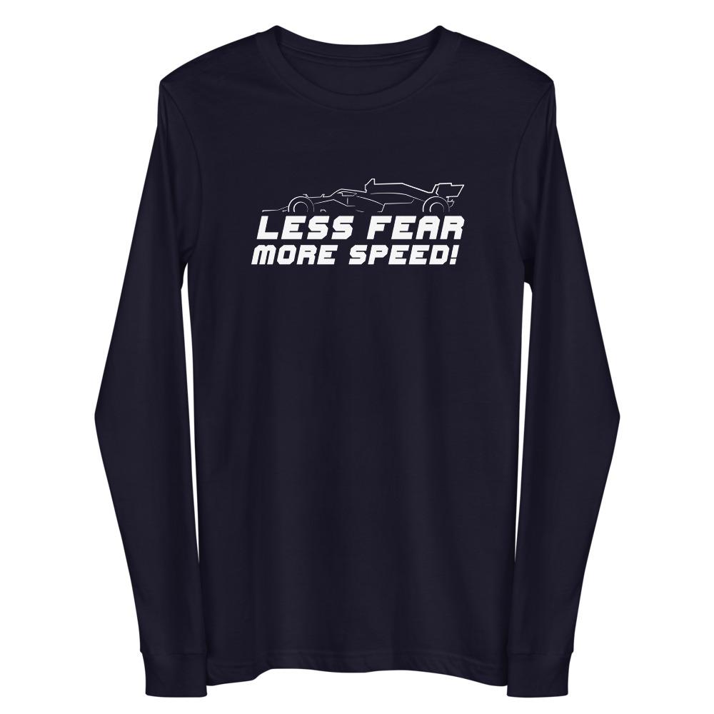 LESS FEAR MORE SPEED! Long Sleeve Tee Embattled Clothing Navy XS 