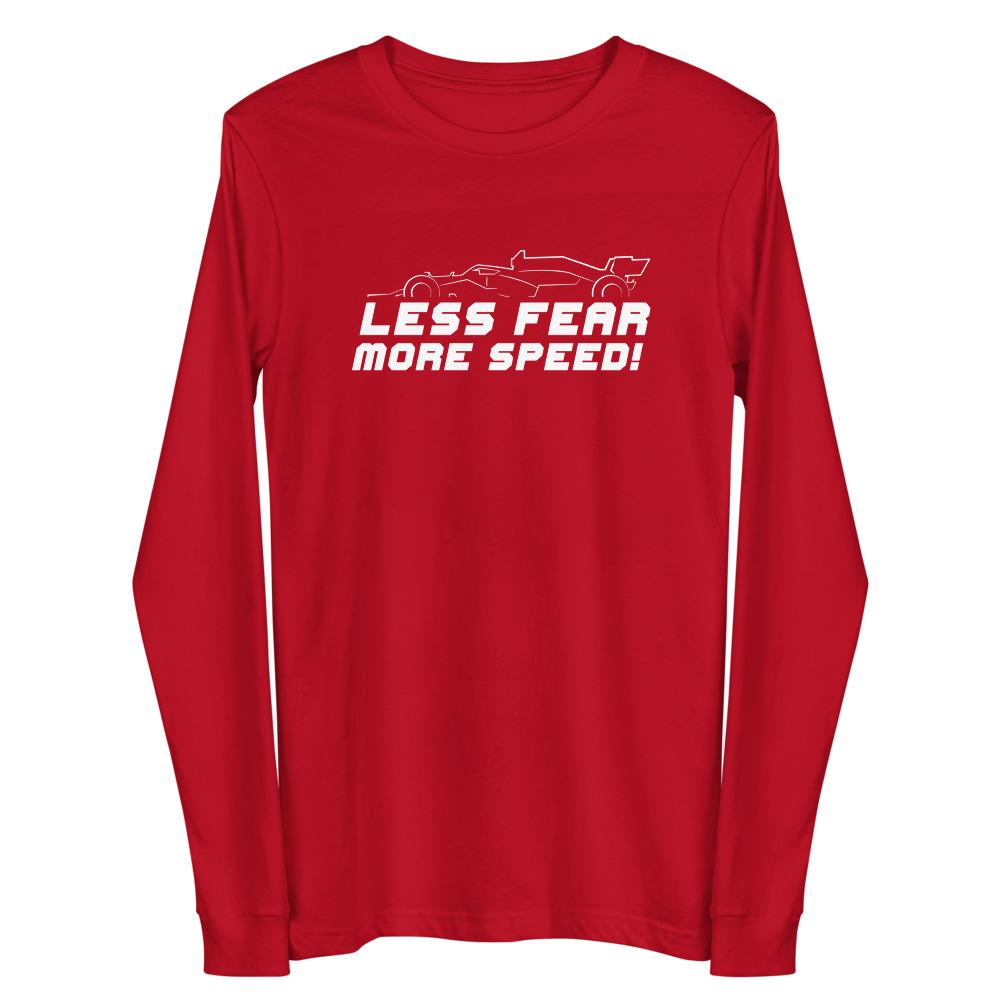 LESS FEAR MORE SPEED! Long Sleeve Tee Embattled Clothing Red XS 