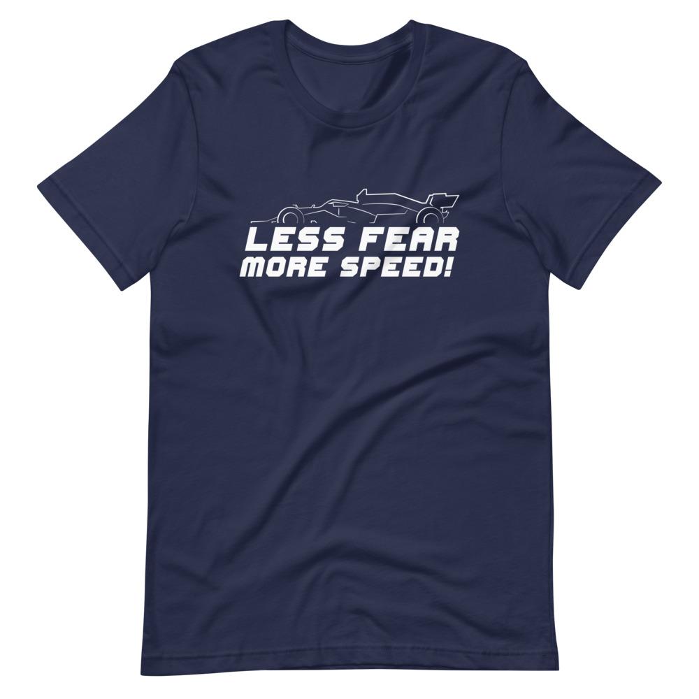 LESS FEAR MORE SPEED! Short-Sleeve T-Shirt Embattled Clothing Navy XS 