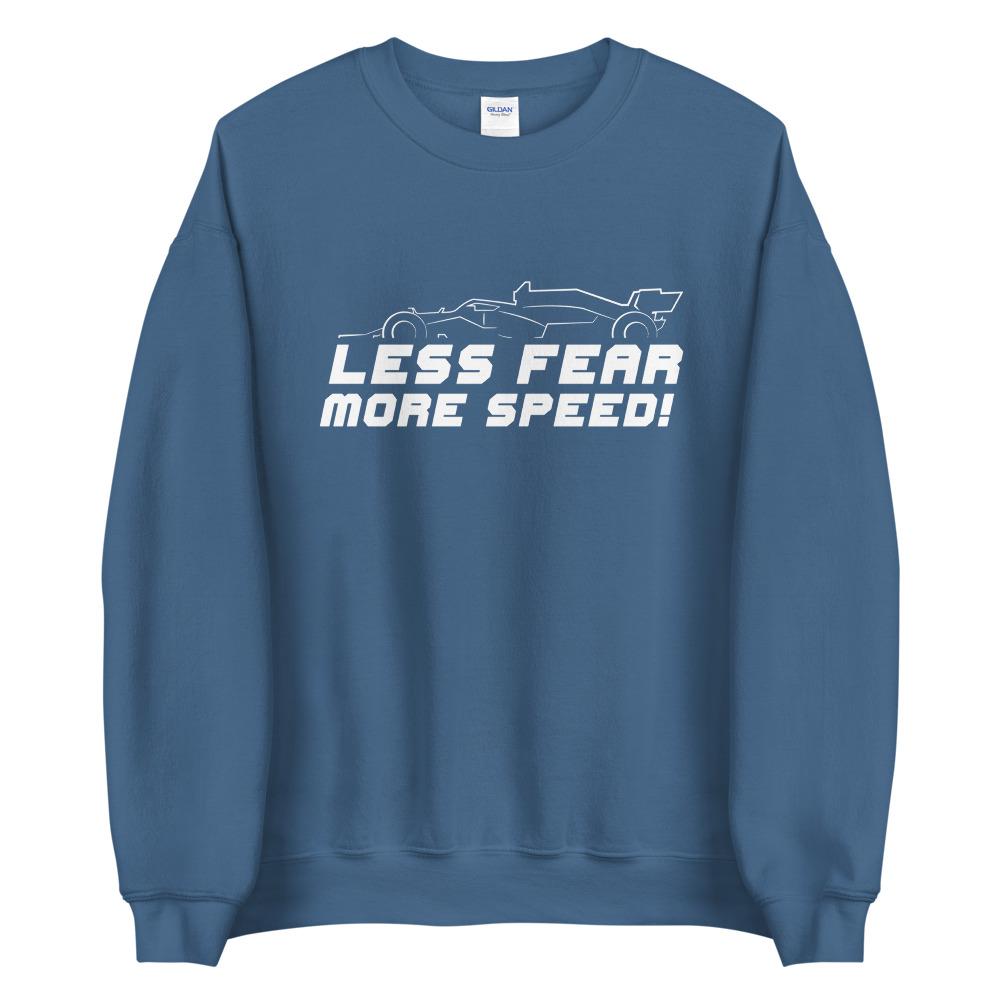 LESS FEAR MORE SPEED! Sweatshirt Embattled Clothing Indigo Blue S 