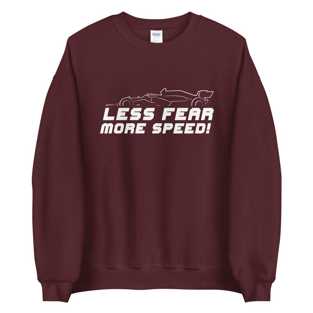 LESS FEAR MORE SPEED! Sweatshirt Embattled Clothing Maroon S 