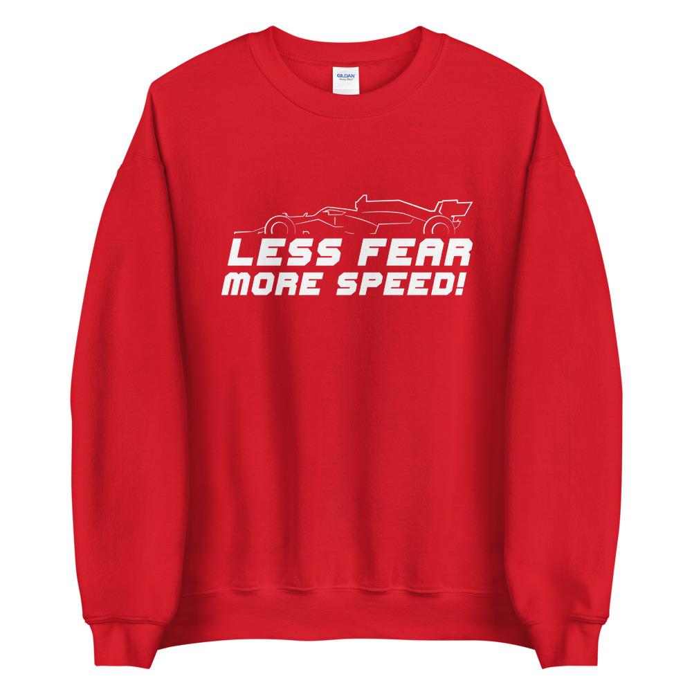 LESS FEAR MORE SPEED! Sweatshirt Embattled Clothing Red S 