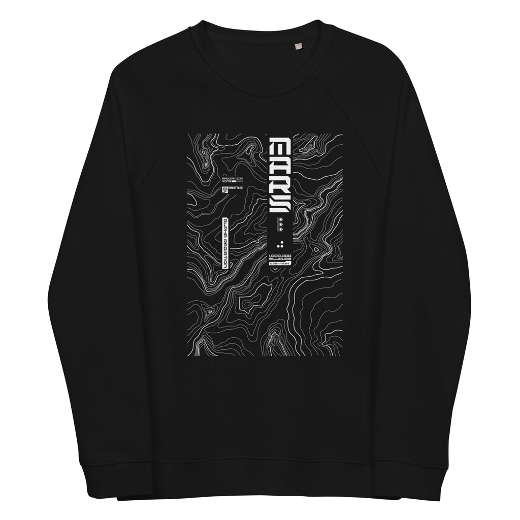 MARS-CODE-001 organic raglan sweatshirt Embattled Clothing Black XS 