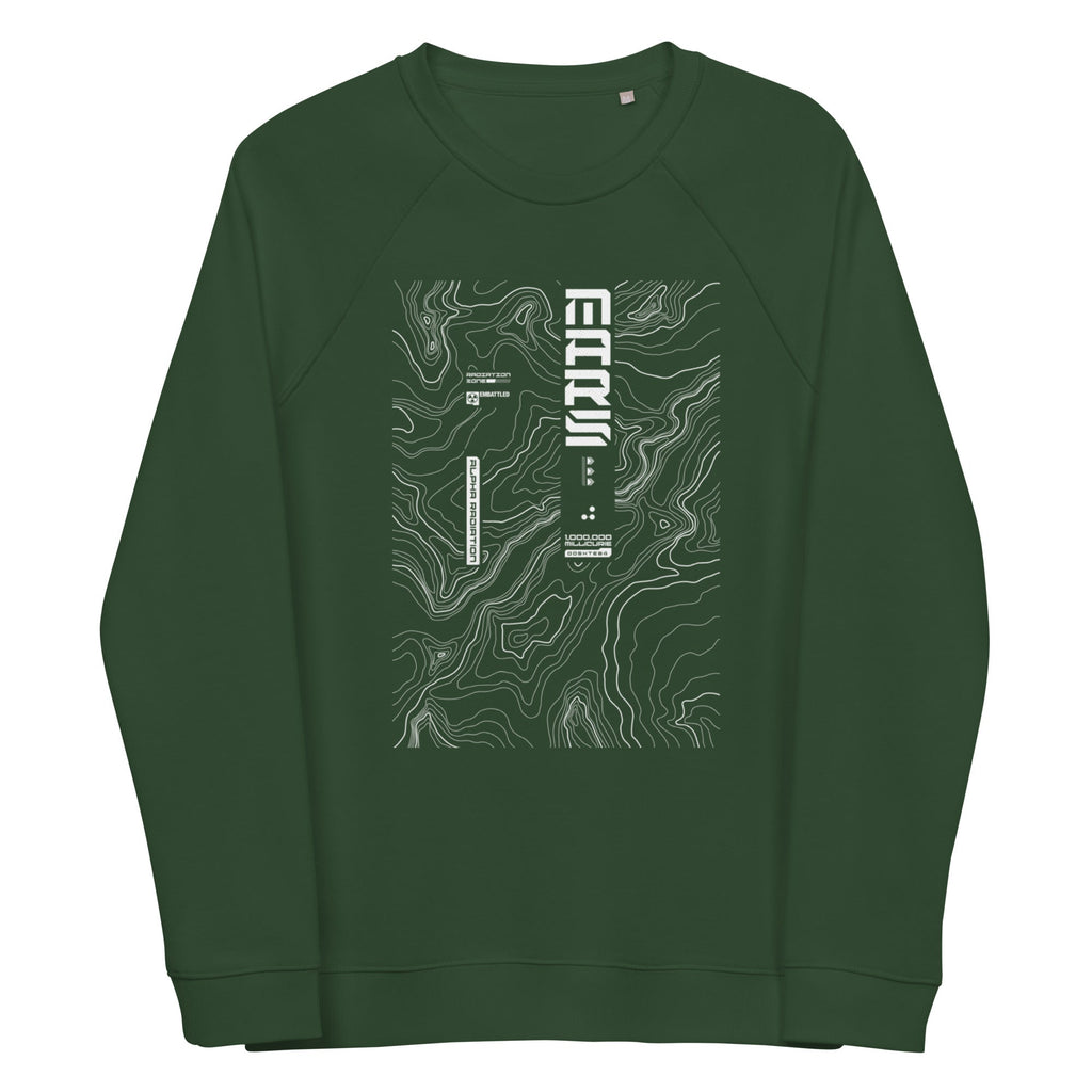 MARS-CODE-001 organic raglan sweatshirt Embattled Clothing Bottle green XS 