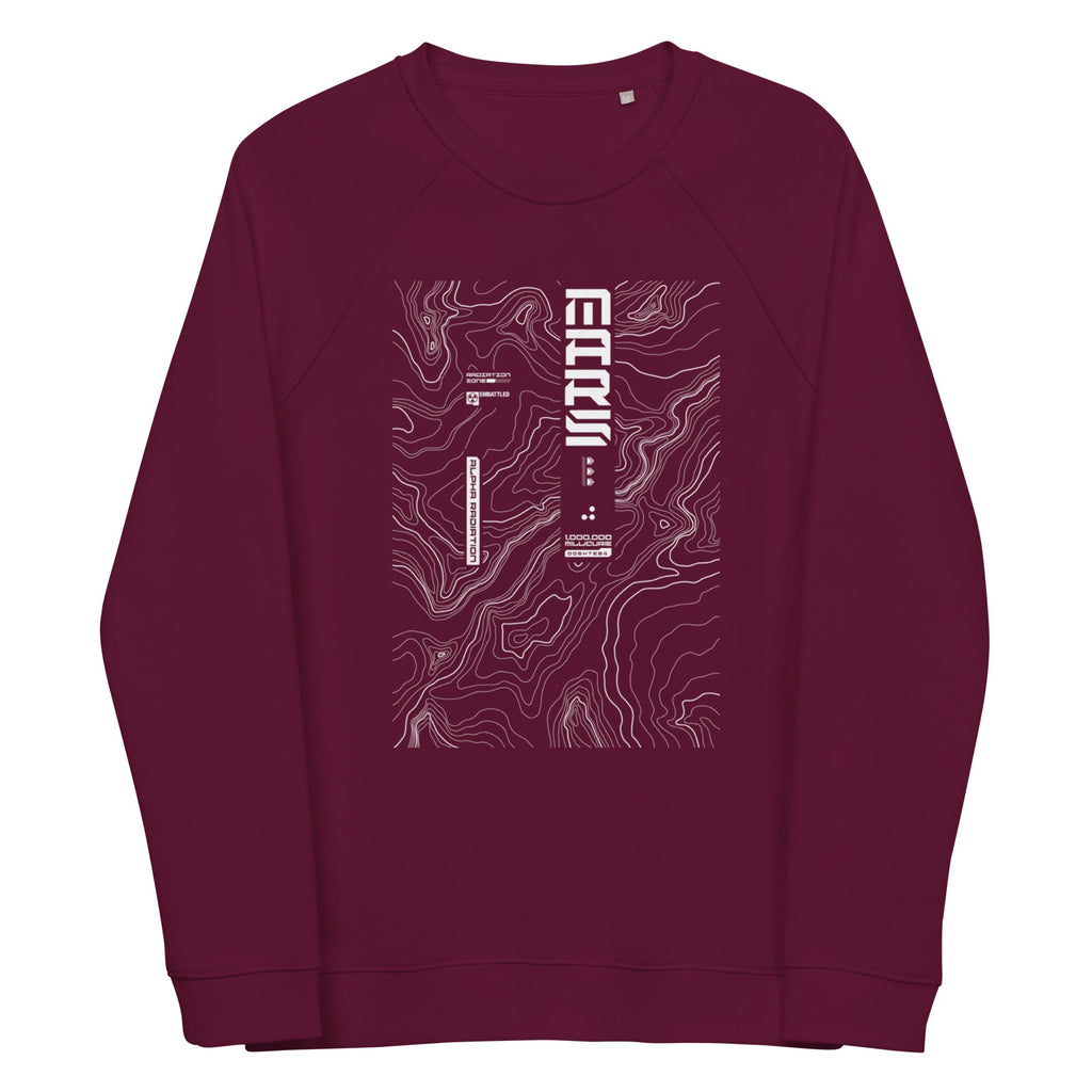 MARS-CODE-001 organic raglan sweatshirt Embattled Clothing Burgundy XS 