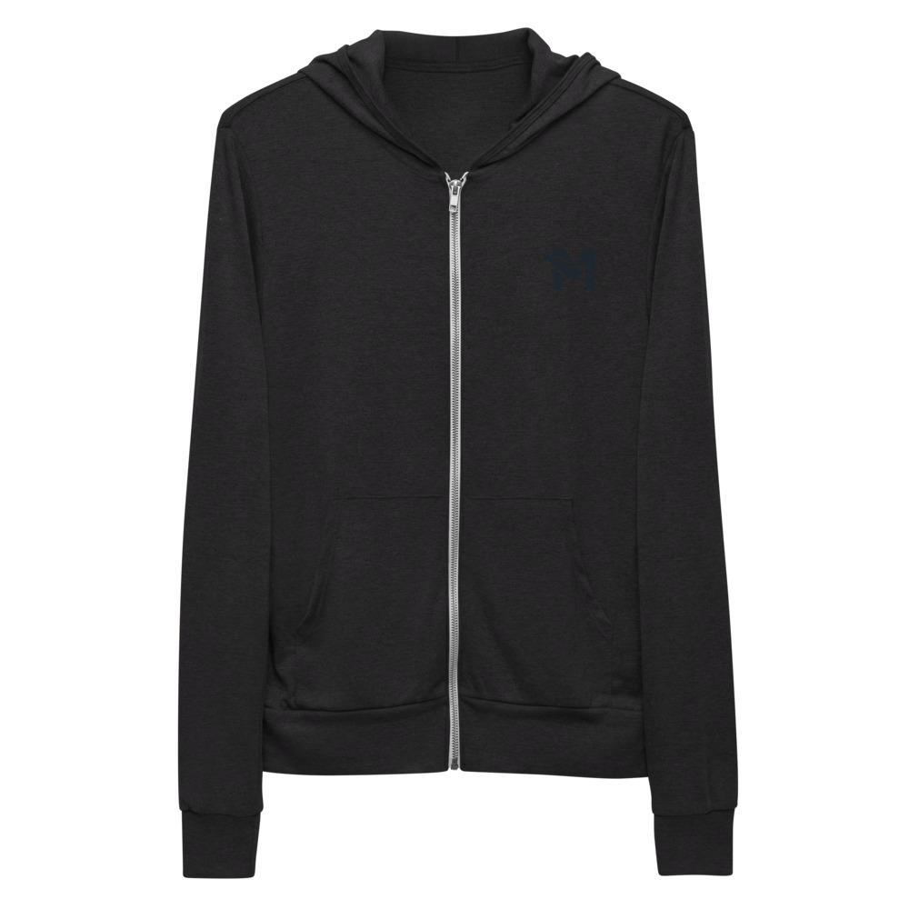 METEORYTE S1 zip hoodie Embattled Clothing Charcoal Black Triblend XS 