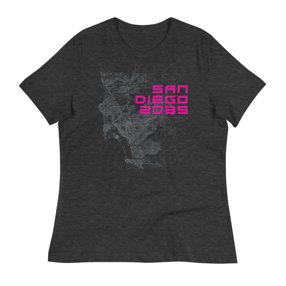 NEO SAN DIEGO 2089 Women's Relaxed T-Shirt Embattled Clothing Dark Grey Heather S 