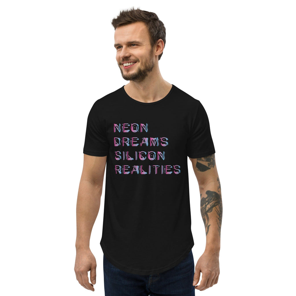 NEON DREAMS SILICON REALITIES Men's Curved Hem T-Shirt Embattled Clothing 
