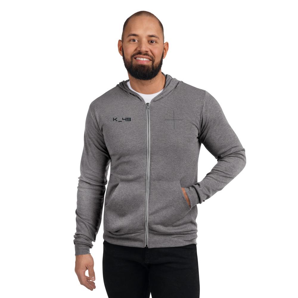 NEURAL INTERFACE 2.0 zip hoodie Embattled Clothing Grey Triblend XS 