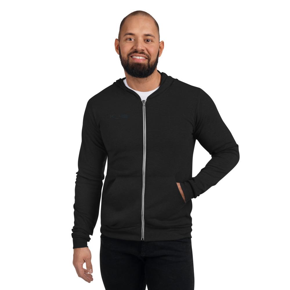 NEURAL INTERFACE 2.0 zip hoodie Embattled Clothing Solid Black Triblend XS 