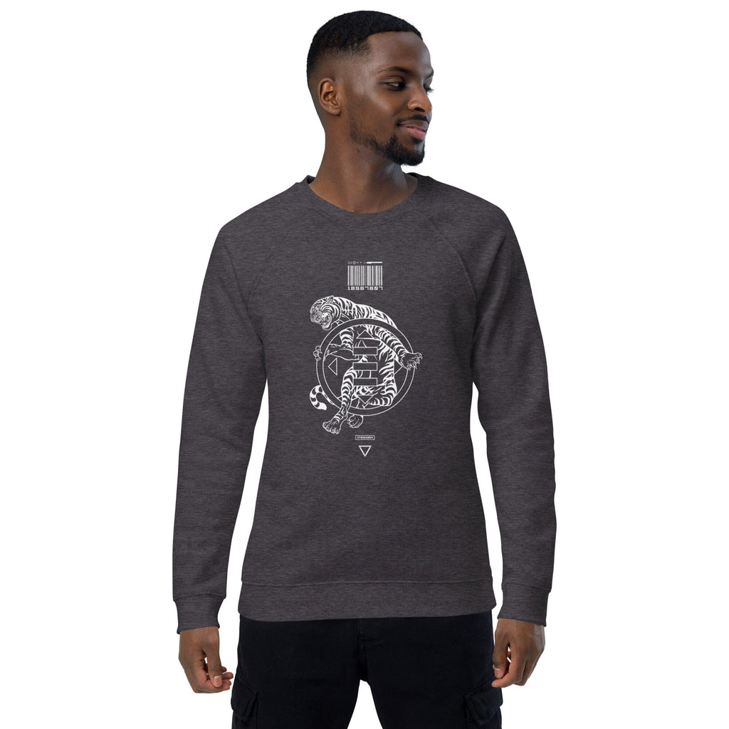 NO FEAR MOTTO organic raglan sweatshirt Embattled Clothing Charcoal Melange XS 