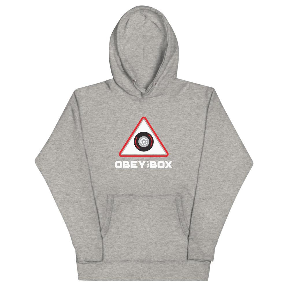 OBEY THE BOX RED Hoodie Embattled Clothing Carbon Grey S 