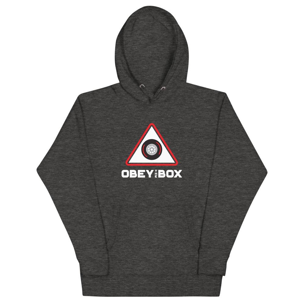 OBEY THE BOX RED Hoodie Embattled Clothing Charcoal Heather S 