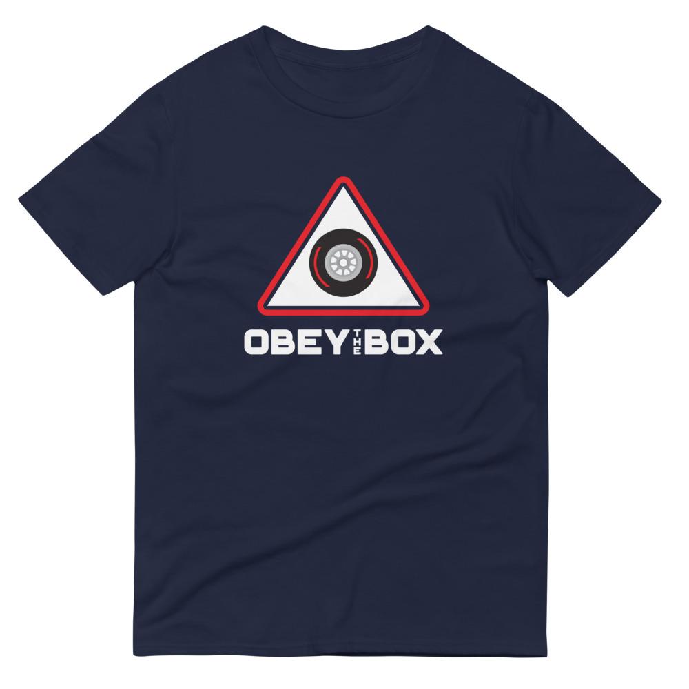 Obey The Box Red T-Shirt Embattled Clothing Navy S 