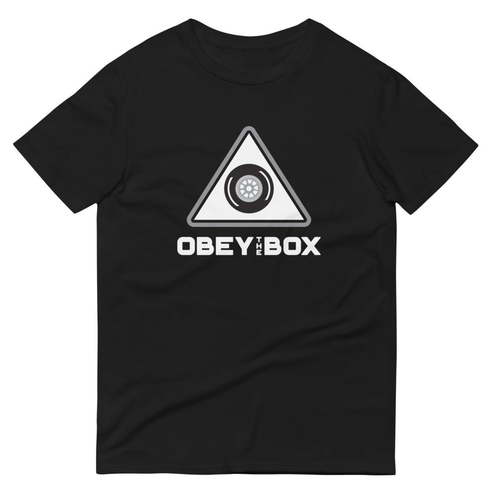 OBEY THE BOX White T-Shirt Embattled Clothing Black S 