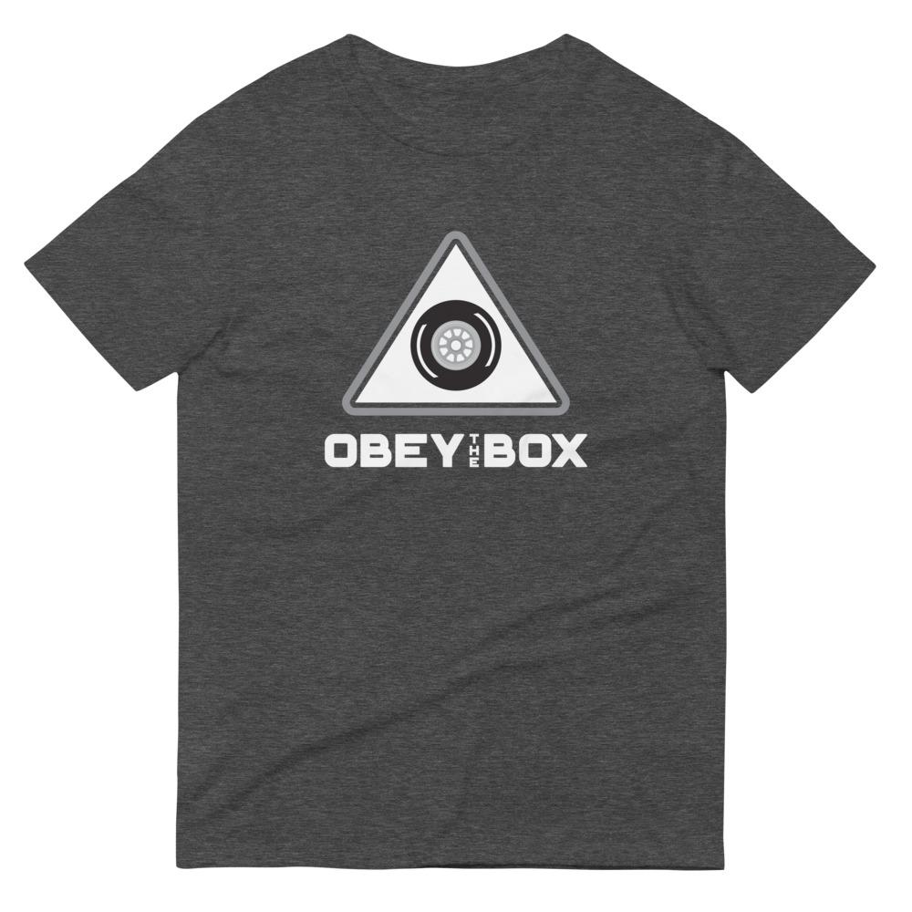 OBEY THE BOX White T-Shirt Embattled Clothing Heather Dark Grey S 