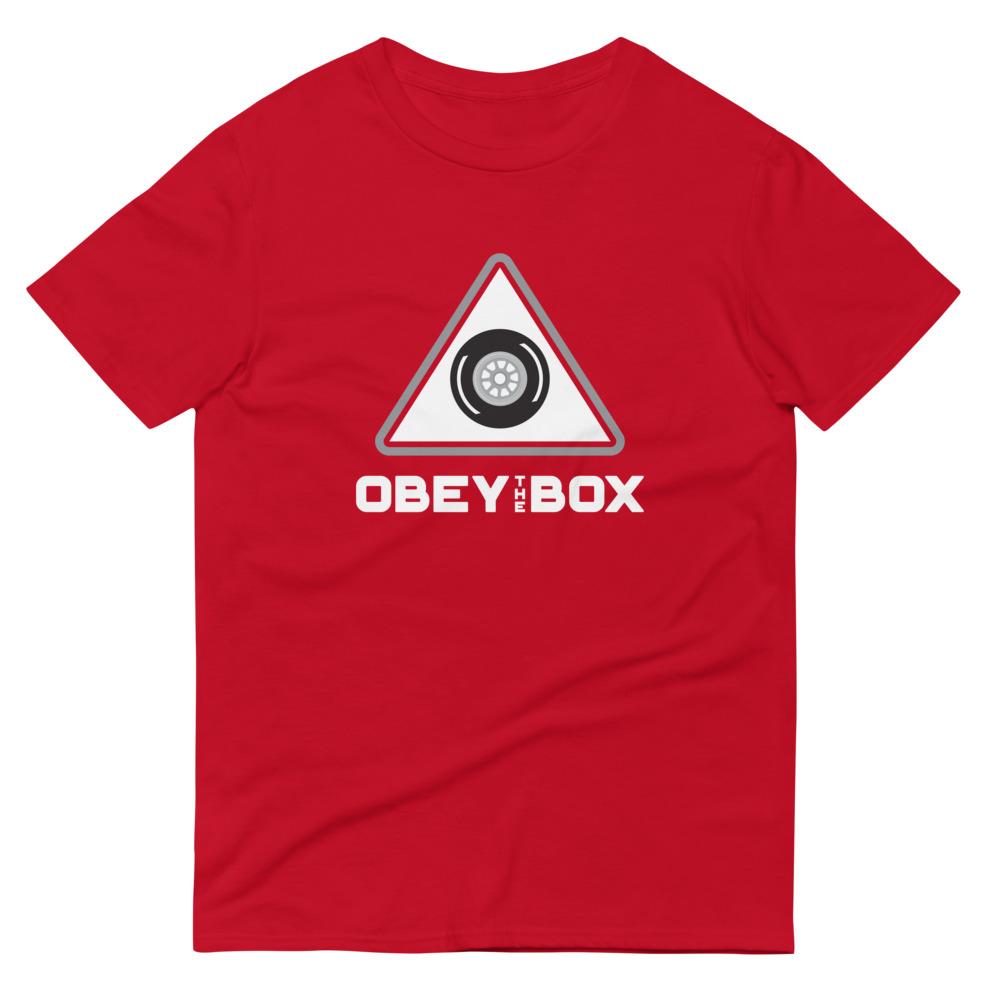 OBEY THE BOX White T-Shirt Embattled Clothing Red S 