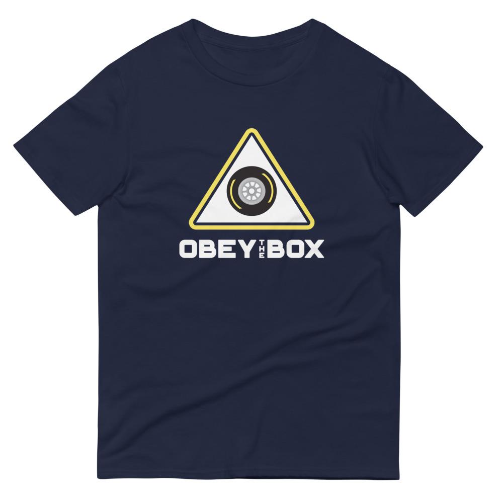 OBEY THE BOX YELLOW T-Shirt Embattled Clothing Navy S 