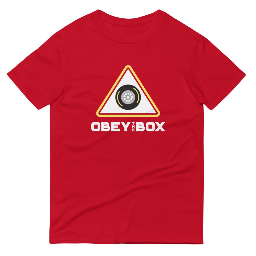 OBEY THE BOX YELLOW T-Shirt Embattled Clothing Red S 
