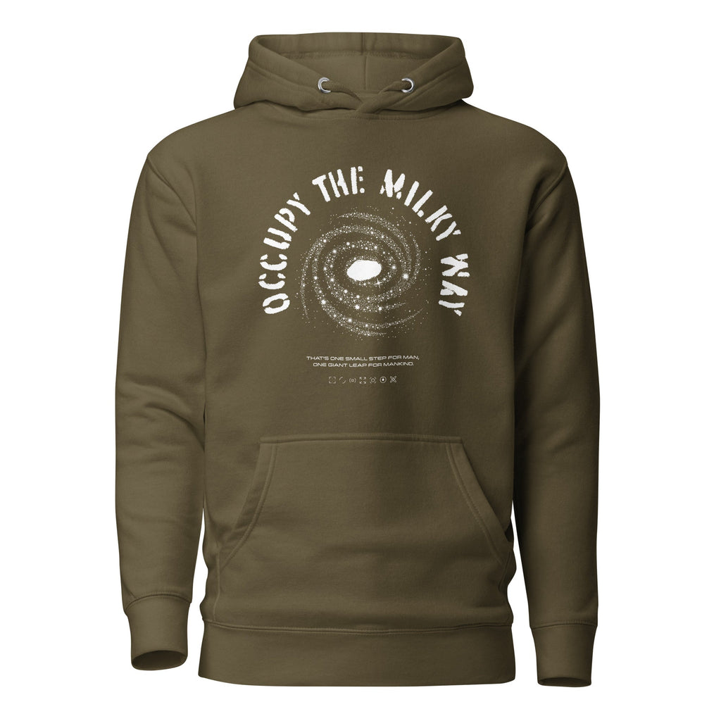 OCCUPY THE MILKY WAY Hoodie Embattled Clothing Military Green S 