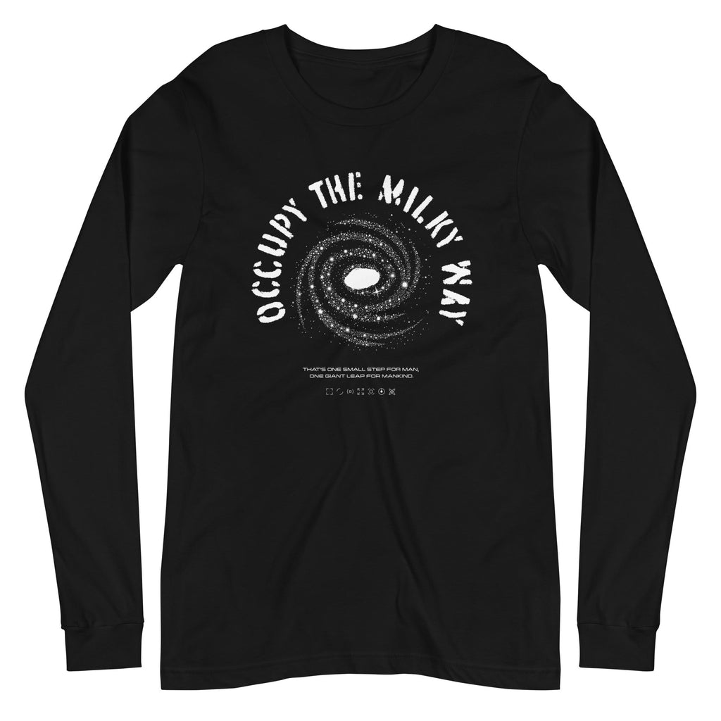 OCCUPY THE MILKY WAY Long Sleeve Tee Embattled Clothing Black XS 