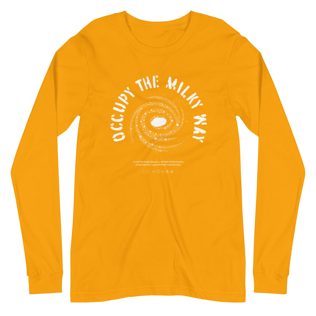 OCCUPY THE MILKY WAY Long Sleeve Tee Embattled Clothing Gold XS 