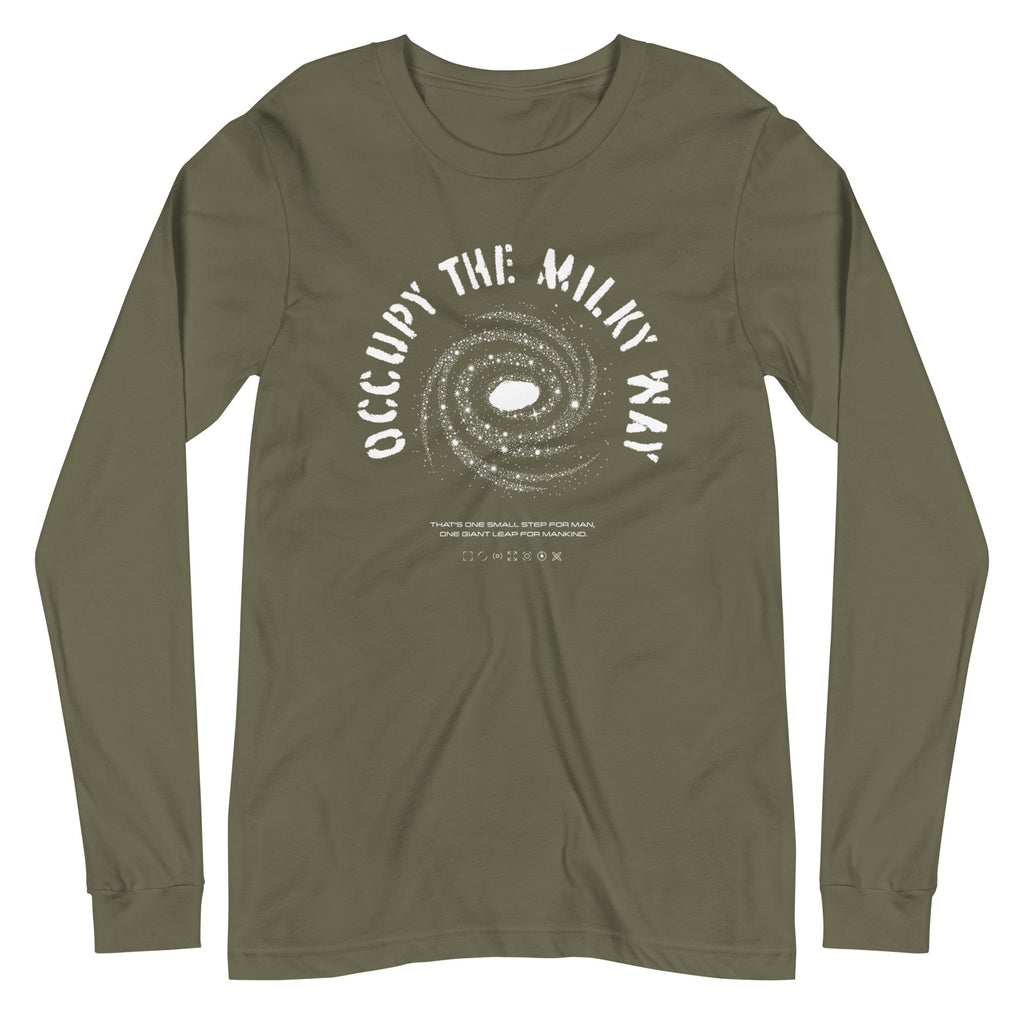 OCCUPY THE MILKY WAY Long Sleeve Tee Embattled Clothing Military Green XS 