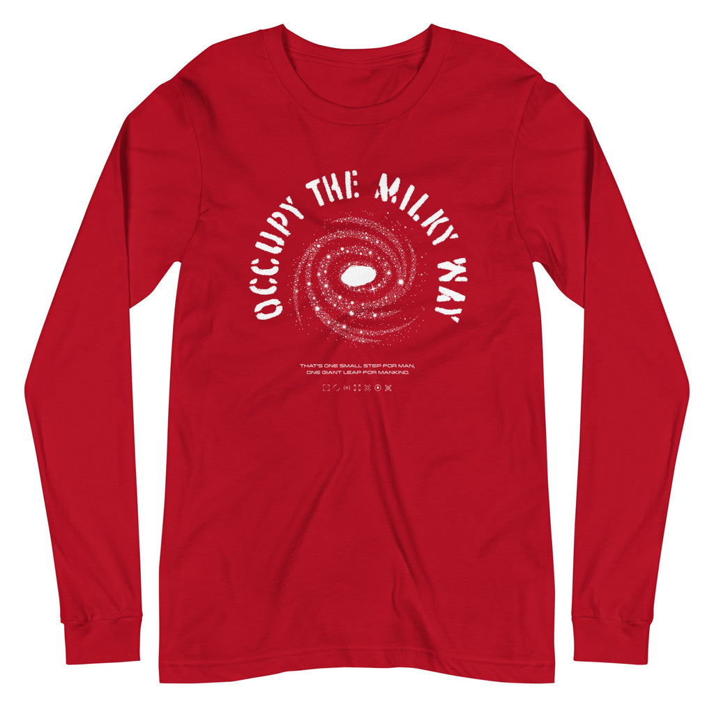 OCCUPY THE MILKY WAY Long Sleeve Tee Embattled Clothing Red XS 