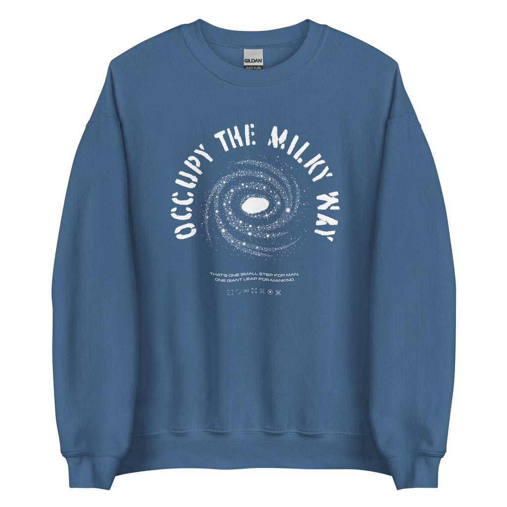 OCCUPY THE MILKY WAY Sweatshirt Embattled Clothing Indigo Blue S 