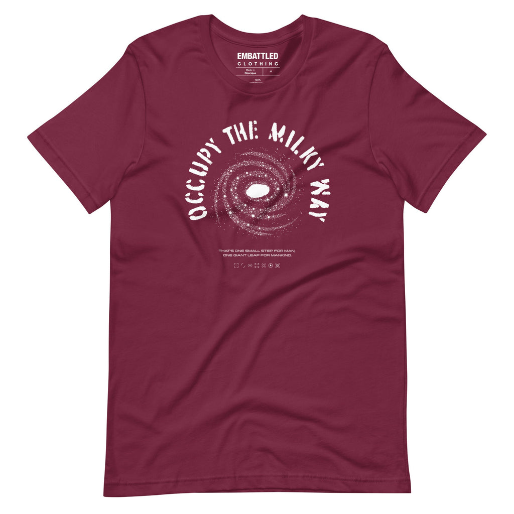 OCCUPY THE MILKY WAY t-shirt Embattled Clothing Maroon XS 