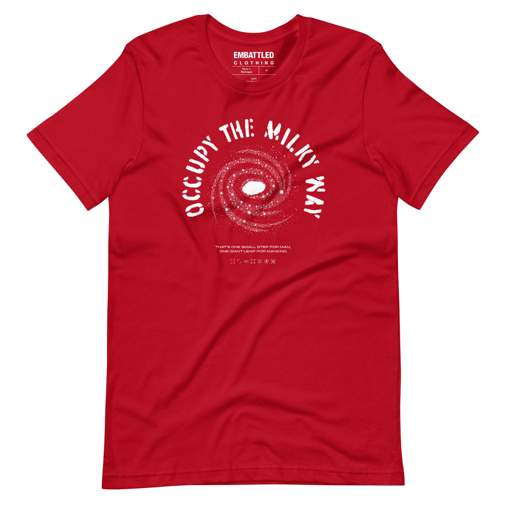 OCCUPY THE MILKY WAY t-shirt Embattled Clothing Red XS 