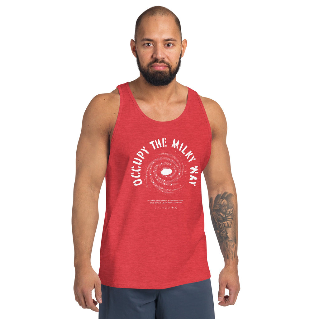 OCCUPY THE MILKY WAY Tank Top Embattled Clothing Red Triblend XS 
