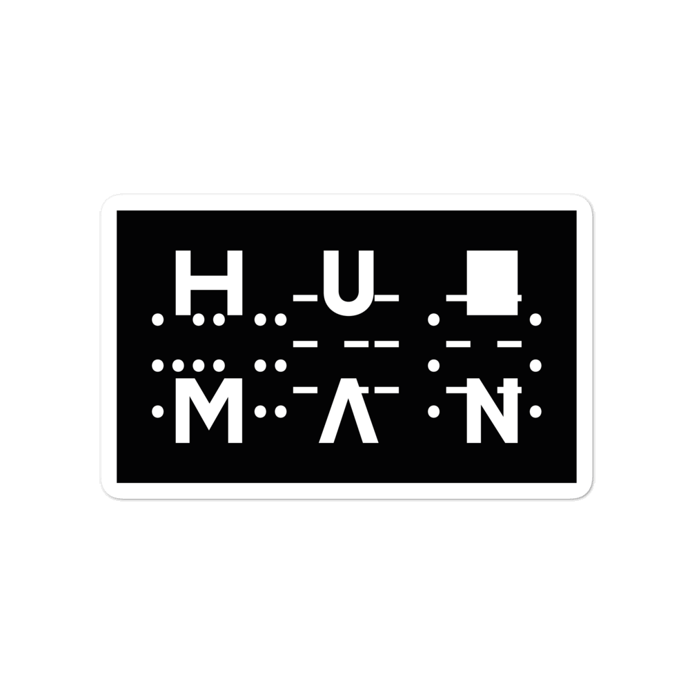 ONLY HUMAN Black Bubble-free stickers Embattled Clothing 4x4 