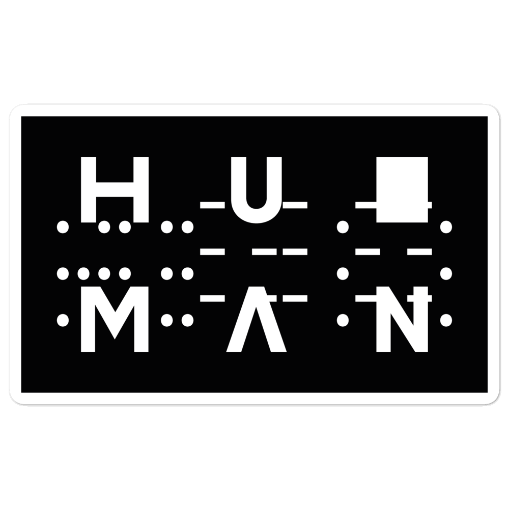 ONLY HUMAN Black Bubble-free stickers Embattled Clothing 5.5x5.5 