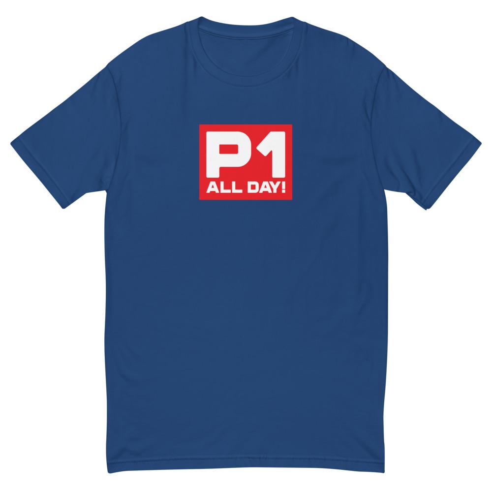 P1 ALL DAY! T-shirt Embattled Clothing Royal Blue XS 