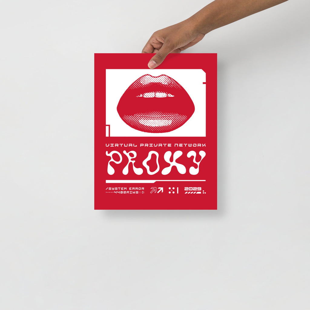PROXXXY NETWORK ERROR (CYBER DEEP RED) Poster Embattled Clothing 11″×14″ 