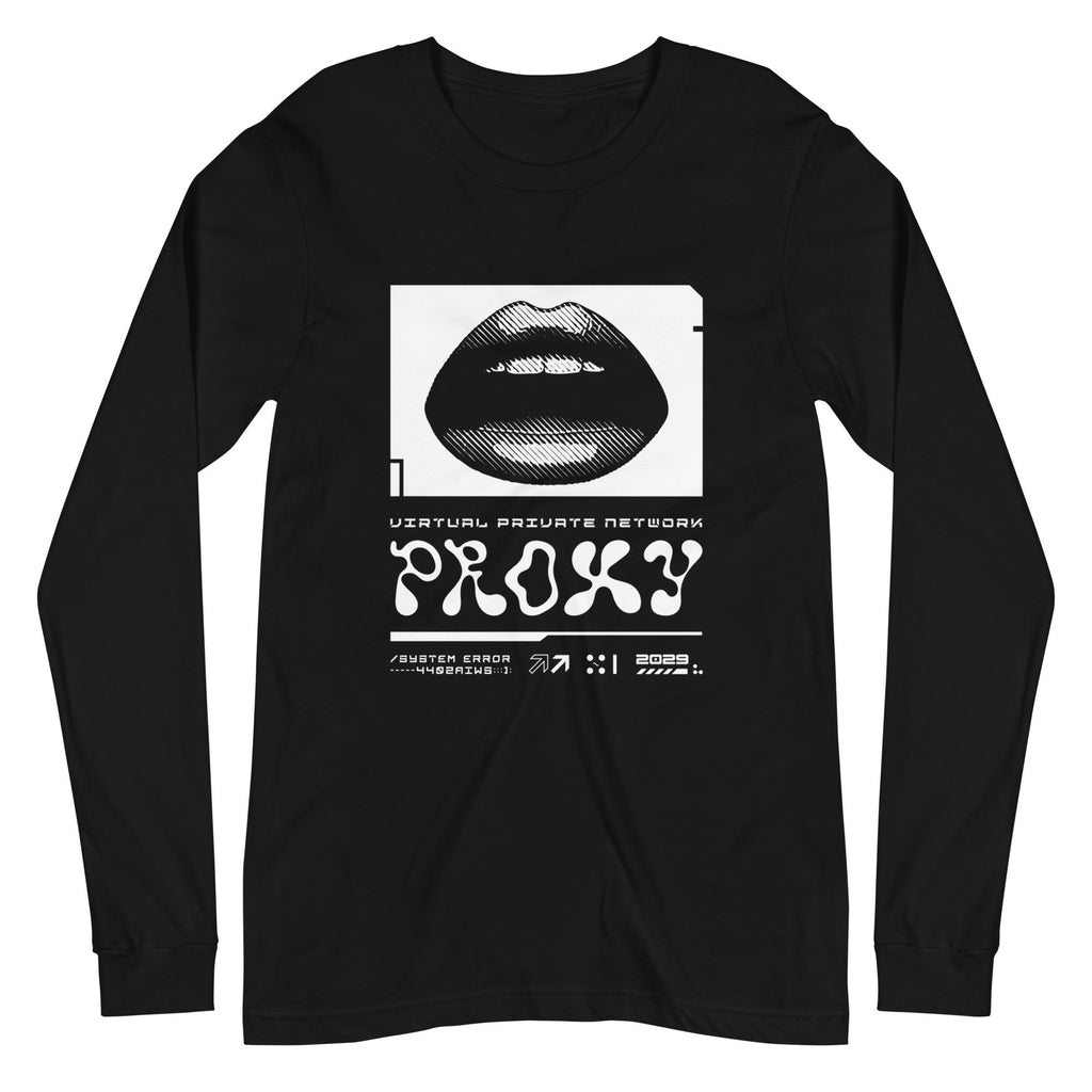 PROXXXY NETWORK ERROR Long Sleeve Tee Embattled Clothing Black XS 