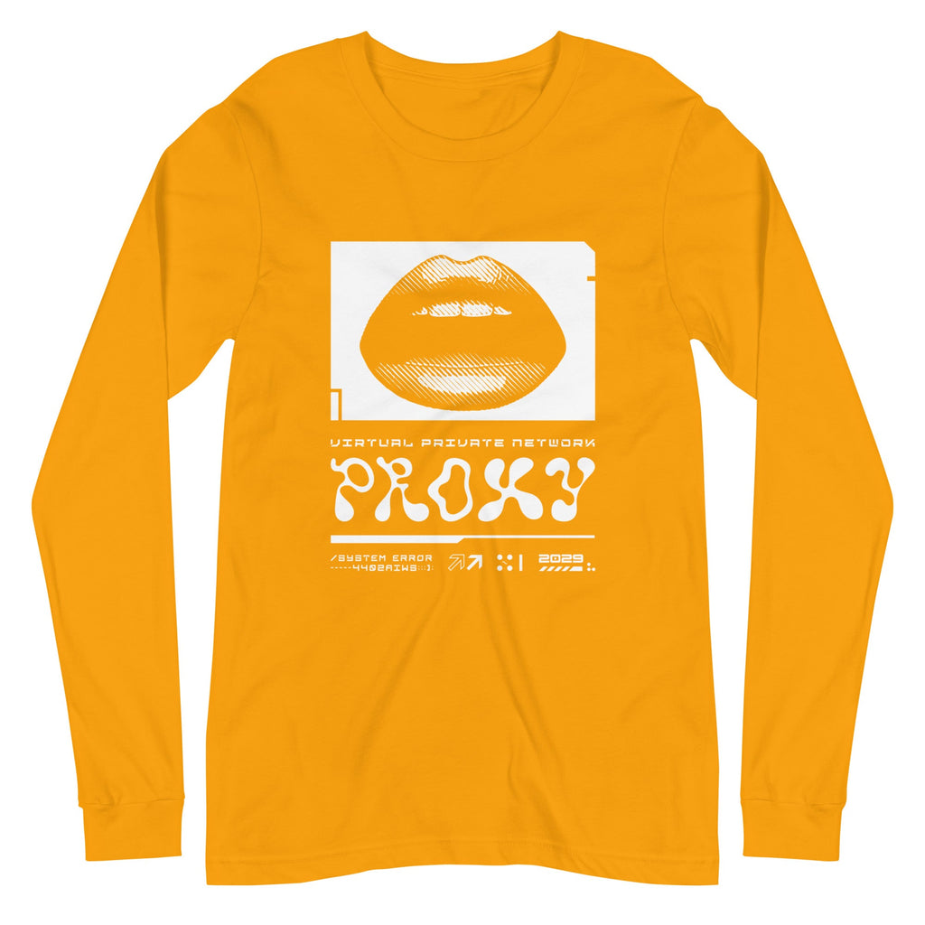 PROXXXY NETWORK ERROR Long Sleeve Tee Embattled Clothing Gold XS 