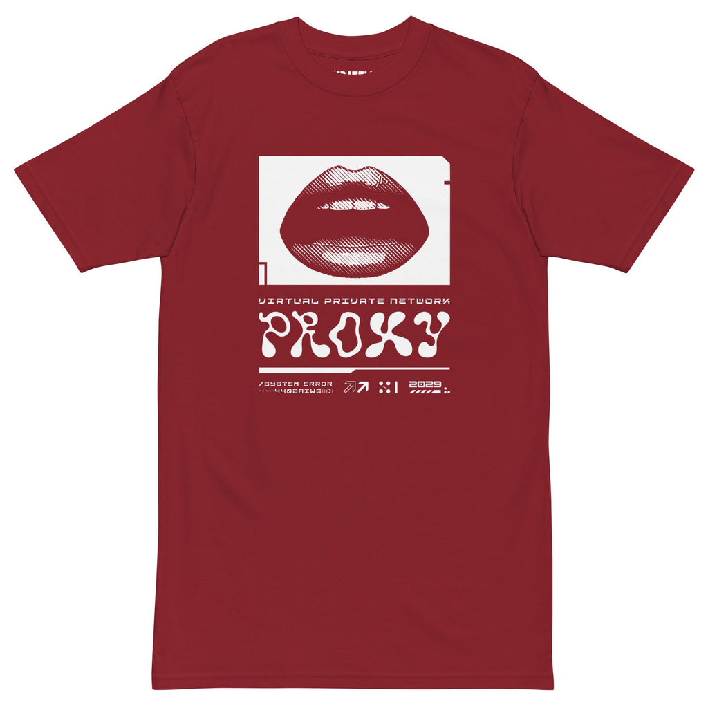 PROXXXY NETWORK ERROR Men’s premium heavyweight tee Embattled Clothing Brick Red S 