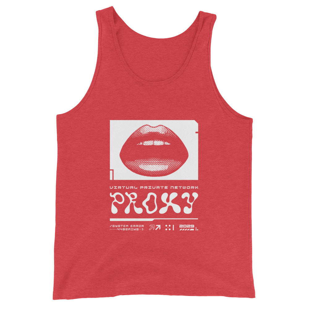 PROXXXY NETWORK ERROR Tank Top Embattled Clothing Red Triblend XS 
