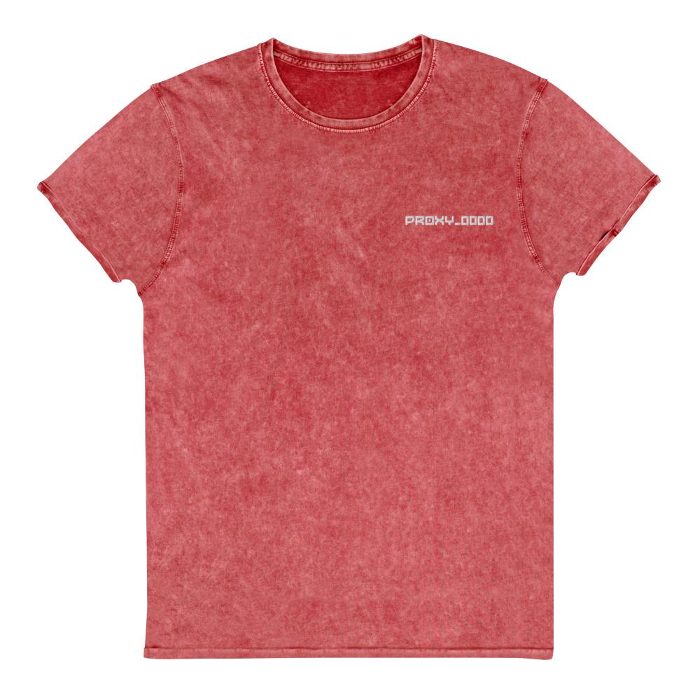 PROXY_0000 Denim T-Shirt Embattled Clothing Garnet Red S 