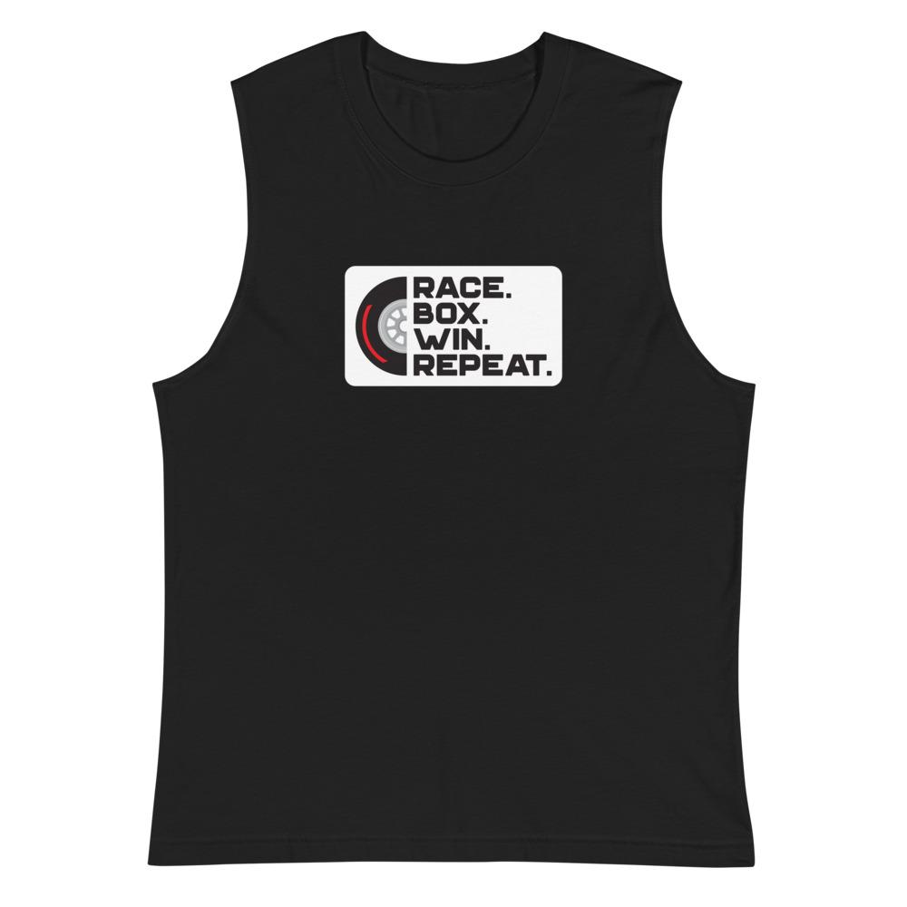 RACE. BOX. WIN. REPEAT. II Muscle Shirt Embattled Clothing Black S 