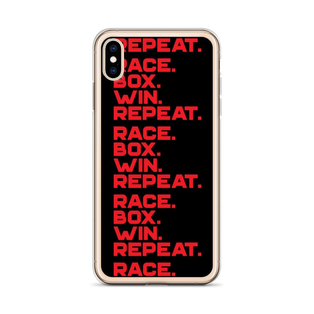 RACE. BOX. WIN. REPEAT. iPhone Case Embattled Clothing 
