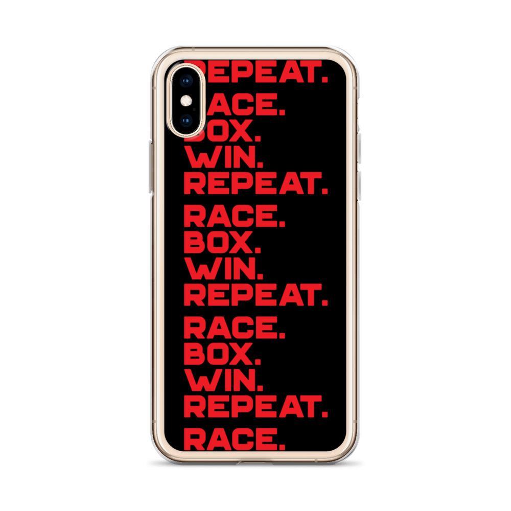 RACE. BOX. WIN. REPEAT. iPhone Case Embattled Clothing 