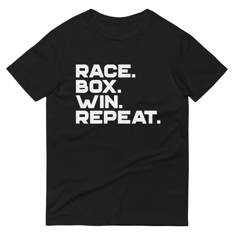 RACE. BOX. WIN. REPEAT. T-Shirt Embattled Clothing Black S 