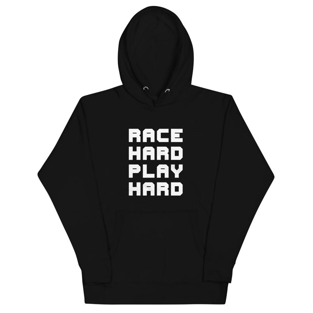 RACE HARD PLAY HARD Hoodie Embattled Clothing Black S 